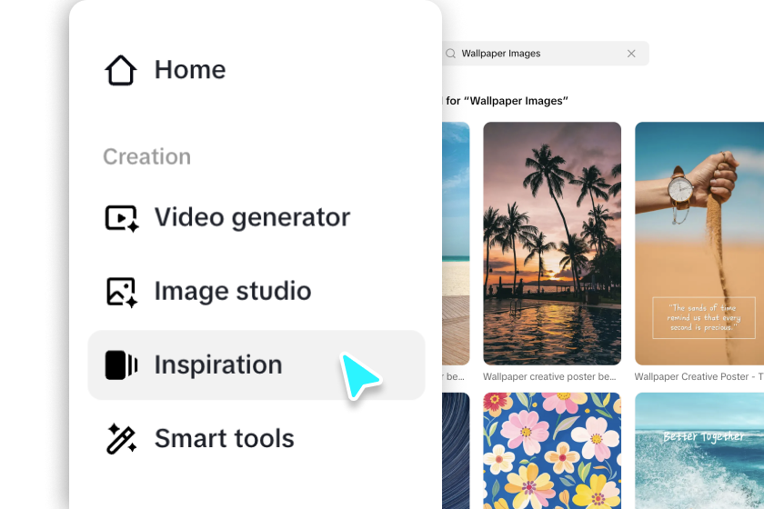 Find Inspiration and choose a template